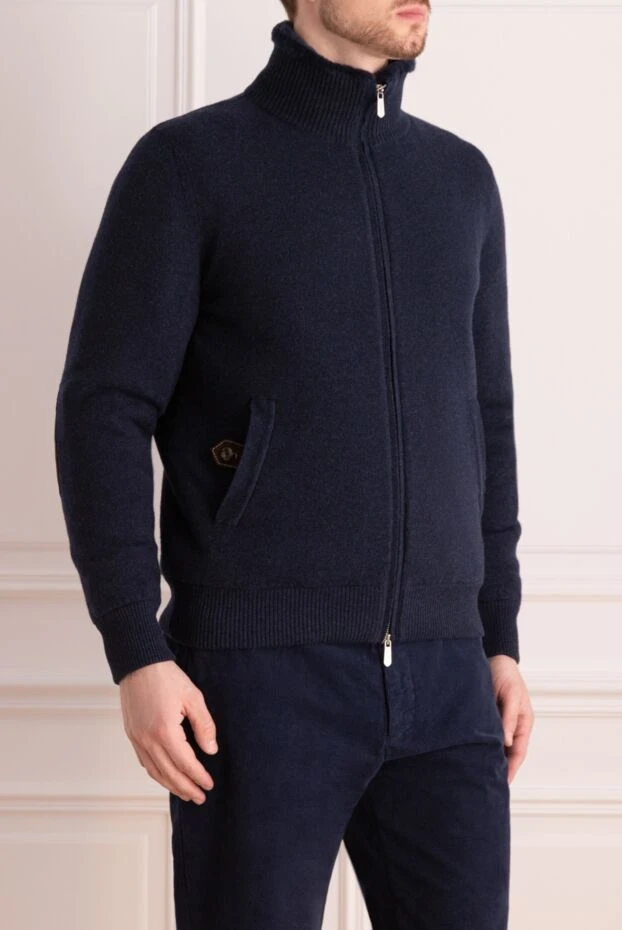 Svevo man men's blue cashmere cardigan 176198 - photo 3