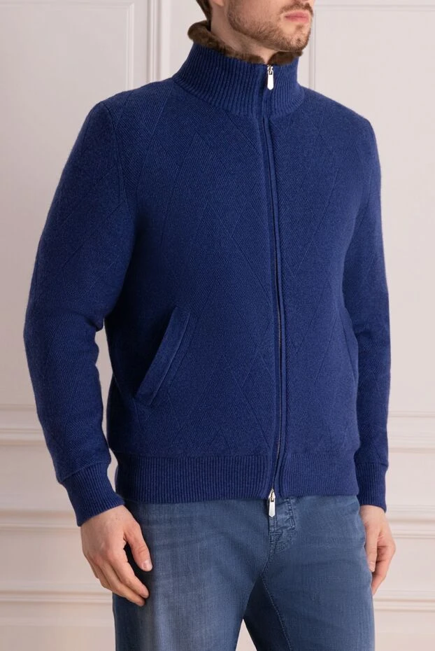 Svevo man men's blue cashmere cardigan 176198 - photo 3