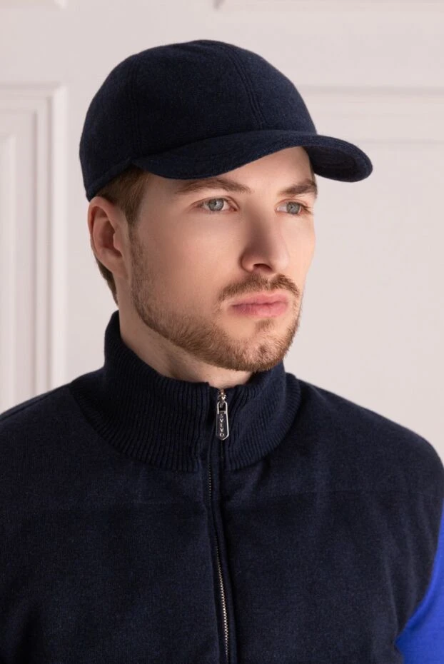 Svevo man blue cashmere cap for men buy with prices and photos 176206 - photo 2