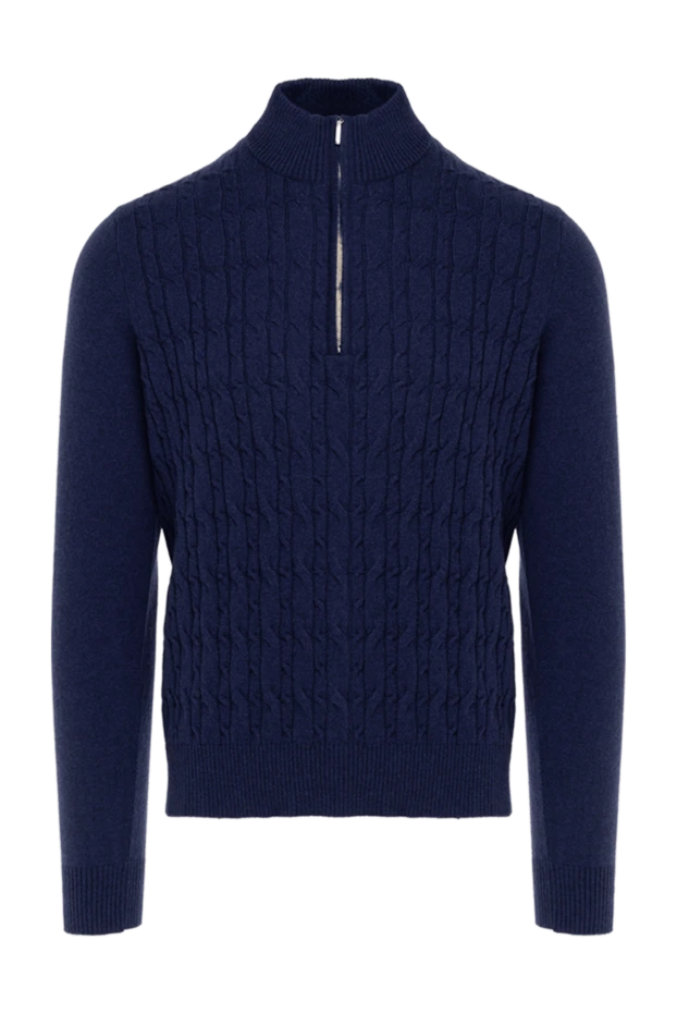 Cesare di Napoli man cashmere troyer blue men's 176224 - photo 1