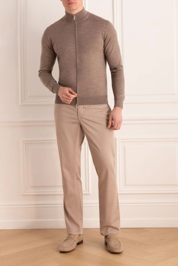 Cesare di Napoli man beige wool cardigan for men buy with prices and photos 176229 - photo 2