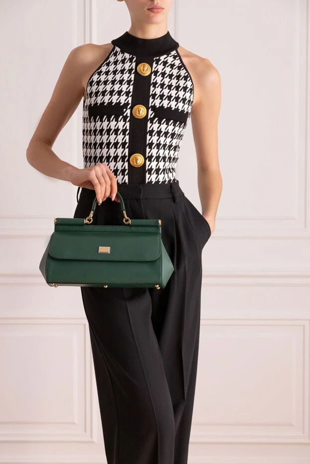 Dolce & Gabbana женские сумка из кожи женская зеленая купить с ценами и фото 176249 - фото 2