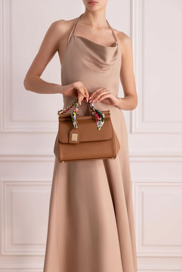 Dolce & Gabbana жіночі сумка із натуральної шкіри жіноча коричнева купити фото з цінами 176279 - фото 2