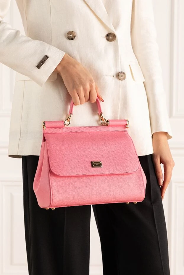 Dolce & Gabbana жіночі сумка із телячої шкіри жіноча рожева купити фото з цінами 176282 - фото 2