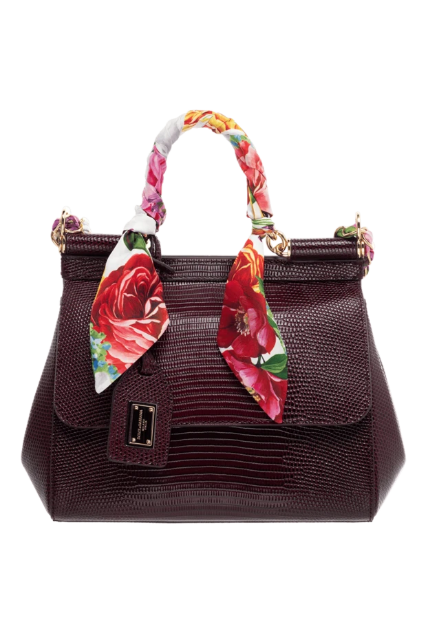 Dolce & Gabbana bag made of genuine leather for women burgundy 176284 - photo 1