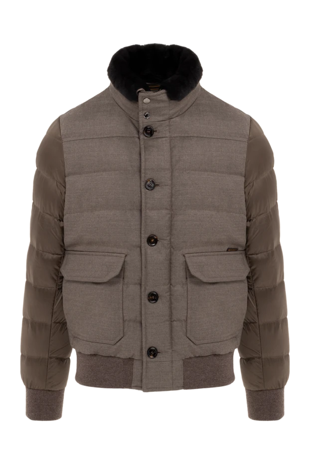 Moorer beige men's down jacket made of wool and polyamide 176299 - photo 1