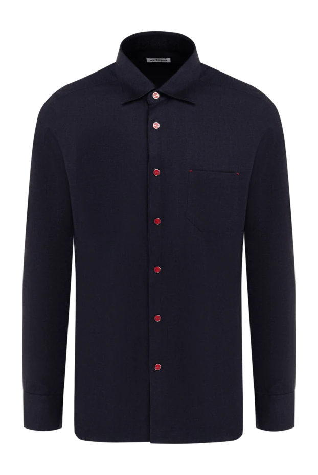 Kiton men's blue shirt with red buttons 176302 - photo 1