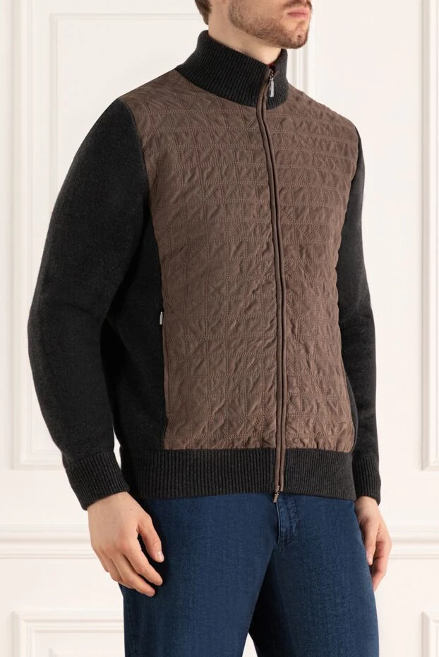 Zilli cashmere and silk cardigan for men brown 176304 - photo 3