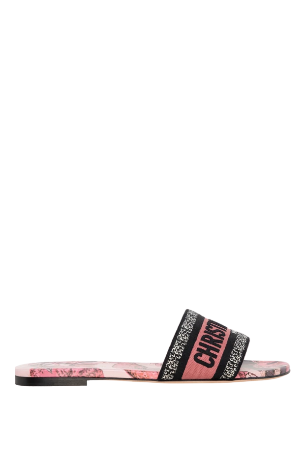 Dior woman women's leather and cotton slippers, pink buy with prices and photos 176332 - photo 1