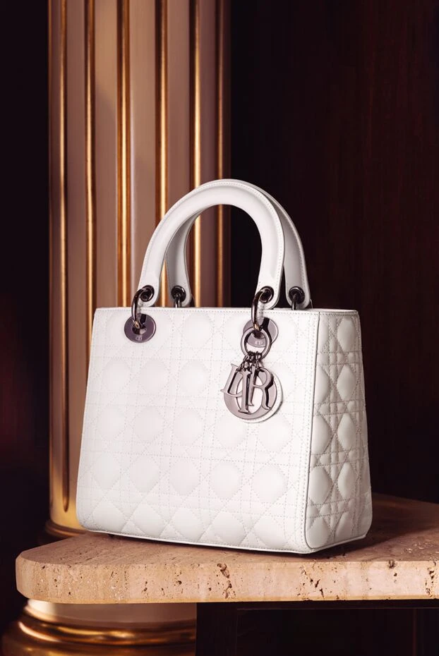 Dior medium white genuine leather lady bag 176341 - photo 3