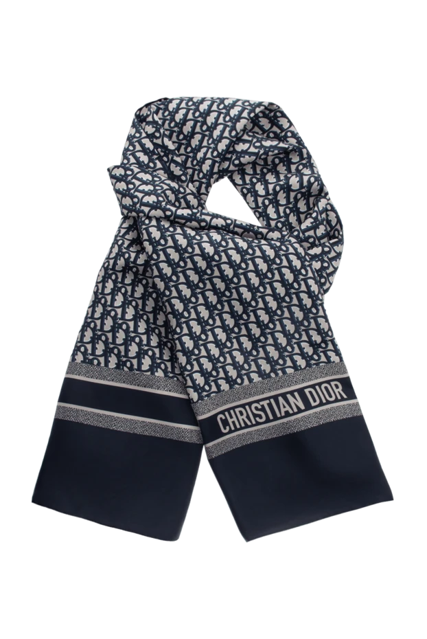 Dior жіночі шарф із шовку жіночий синій купити фото з цінами 176343 - фото 1