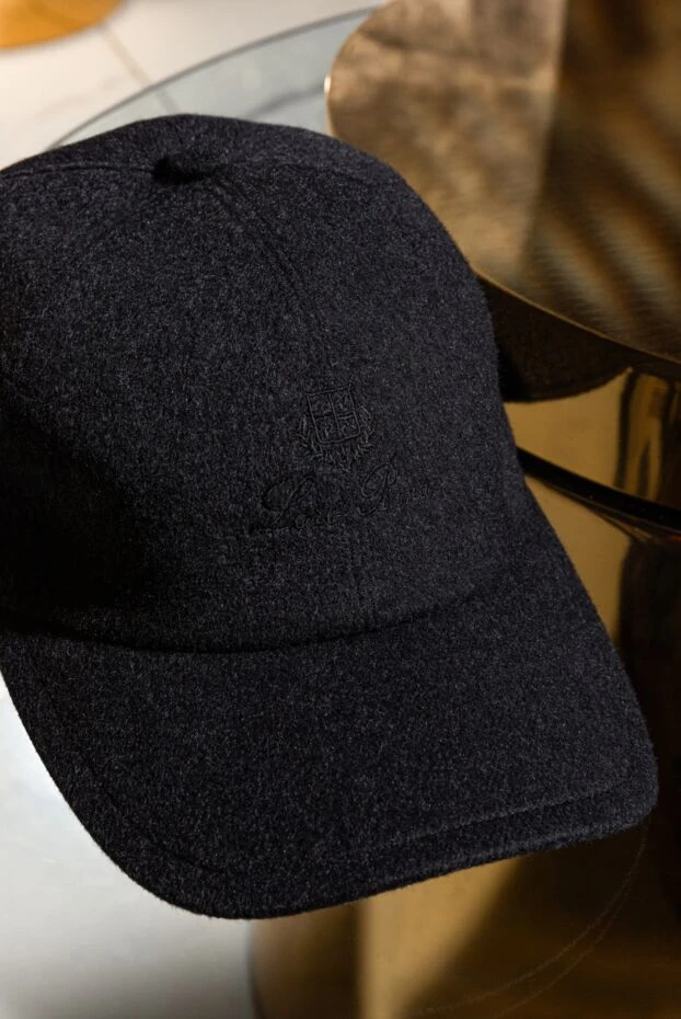 Loro Piana warm baseball cap of classic shape made of thick cashmere for men, gray 176411 - photo 2