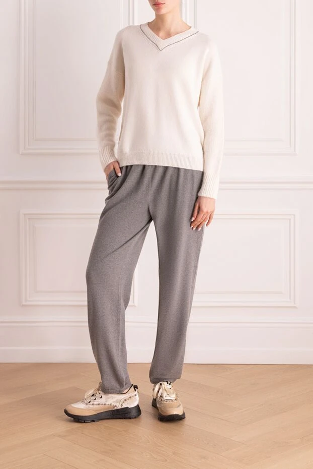 Loro Piana woman women's gray cashmere trousers buy with prices and photos 176426 - photo 2