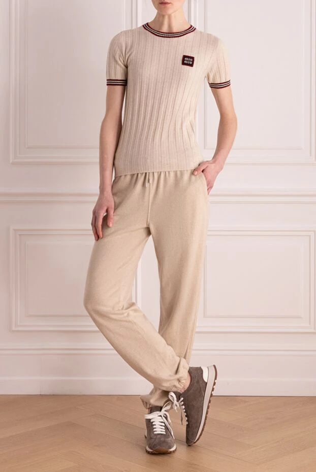 Loro Piana woman women's beige cashmere trousers buy with prices and photos 176427 - photo 2