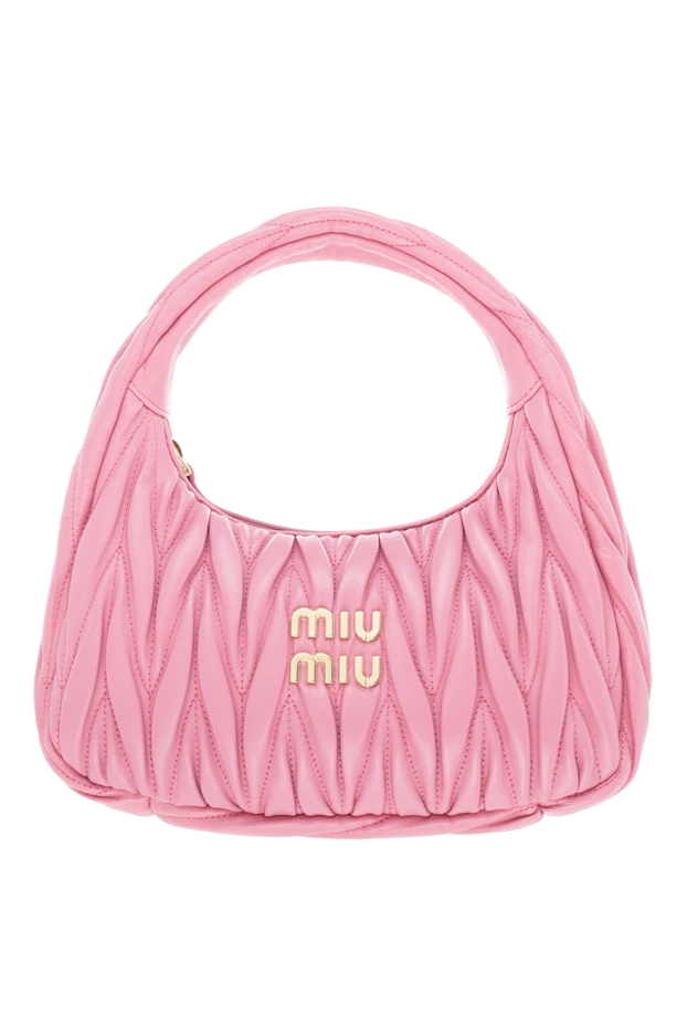 Miu Miu женские сумка из кожи женская розовая 176434 - фото 1