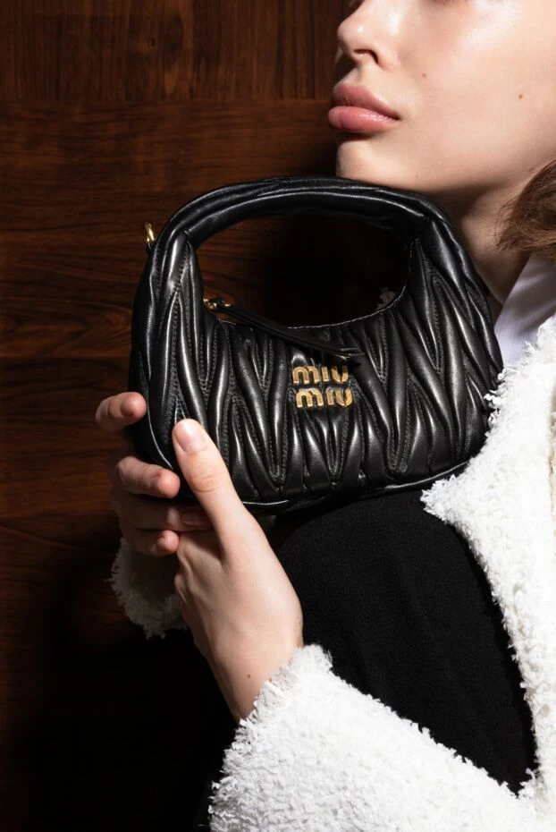 Miu Miu women's leather bag black 176435 - photo 3