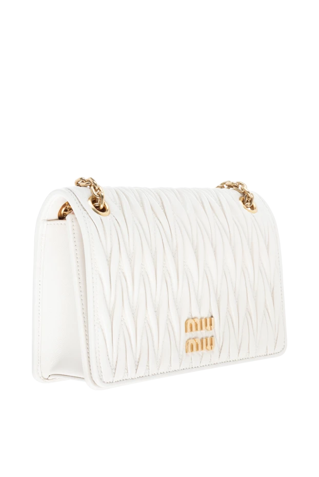 Miu Miu сумка из кожи женская белая 176436 - фото 3