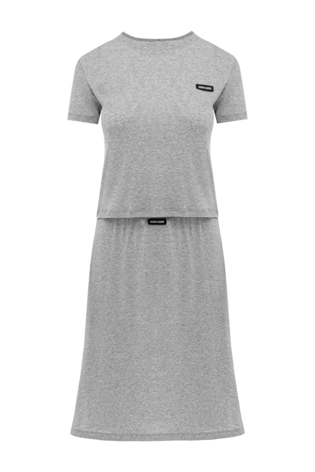 Miu Miu жіночі костюм зі спідницею з бавовни жіночий сірий купити фото з цінами 176439 - фото 1