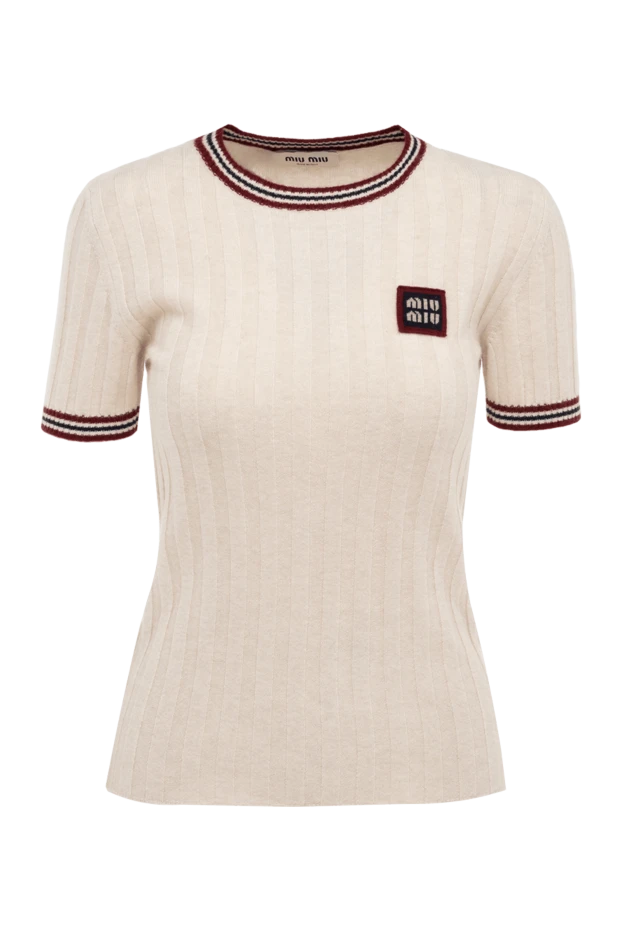 Miu Miu woman women's cashmere t-shirt beige buy with prices and photos 176444 - photo 1