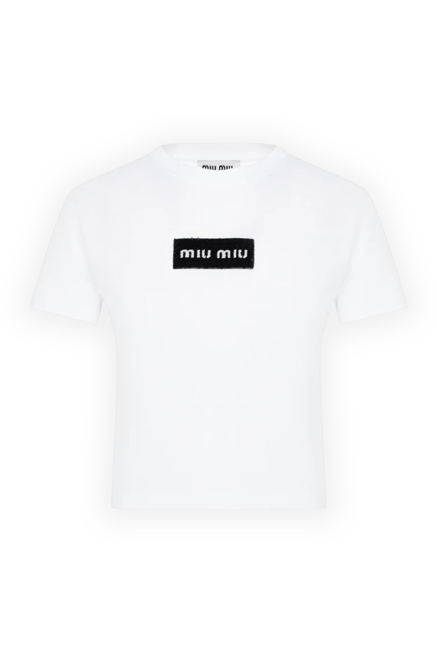 Miu Miu woman white cotton and polyester t-shirt for women buy with prices and photos 176445 - photo 1