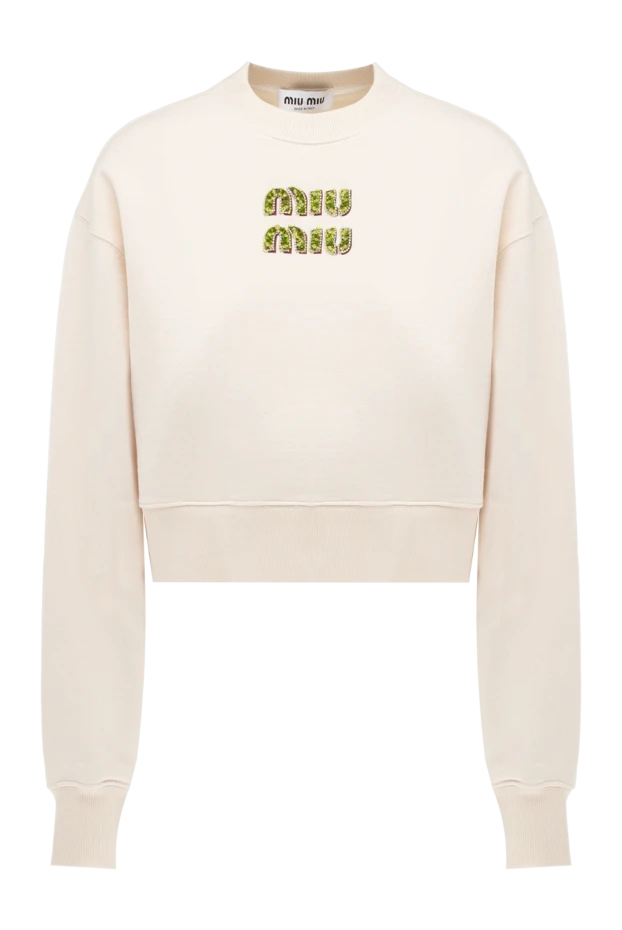 Miu Miu woman cotton hoodie for women, beige buy with prices and photos 176449 - photo 1