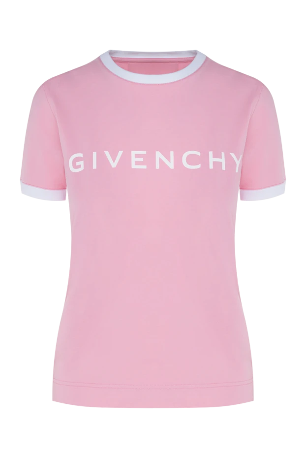 Givenchy женские футболка из хлопка и эластана женская розовая 176459 - фото 1