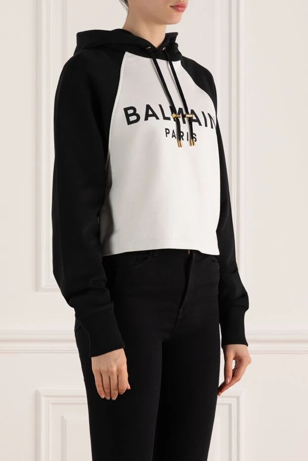 Balmain жіночі худі з бавовни жіноче біле 176473 - фото 3