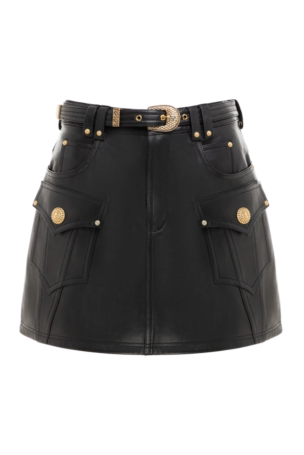 Balmain woman women's black leather skirt 176483 - photo 1