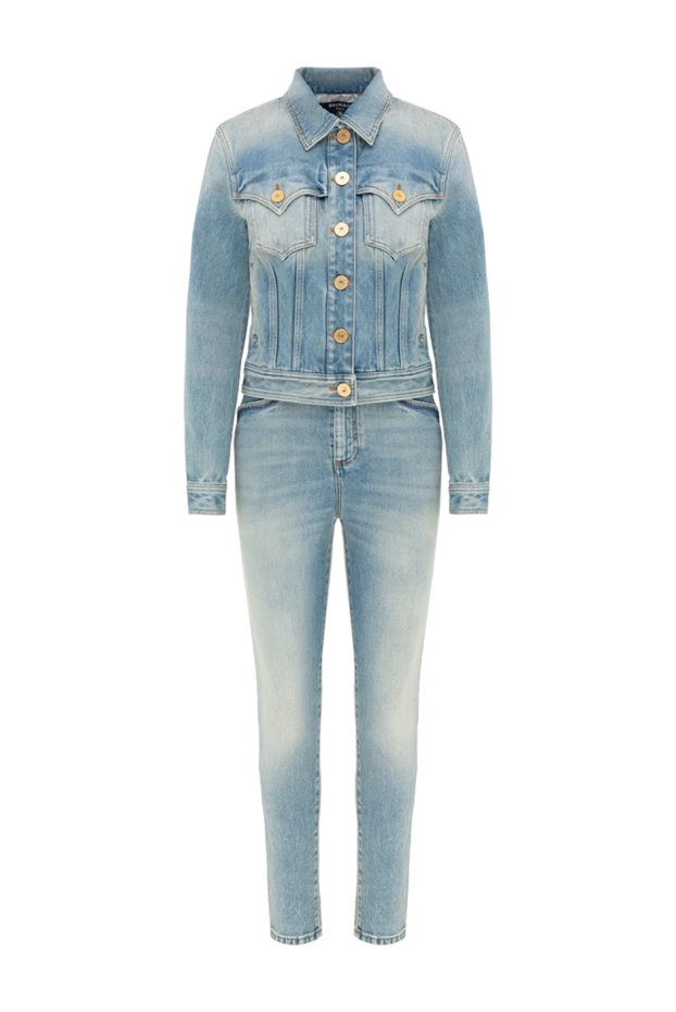 Balmain жіночі джинсовий костюм з бавовни жіночий блакитний купити фото з цінами 176487 - фото 1