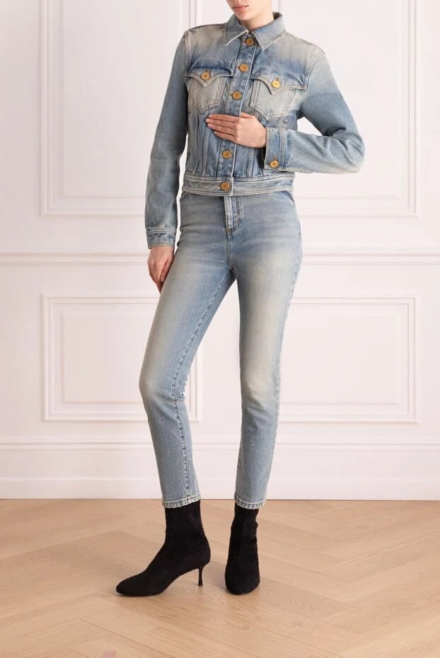 Balmain denim suit made of cotton for women blue 176487 - photo 2