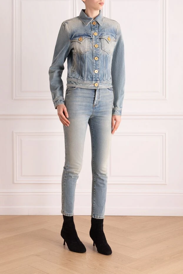 Balmain woman women's cotton denim suit blue 176487 - photo 3