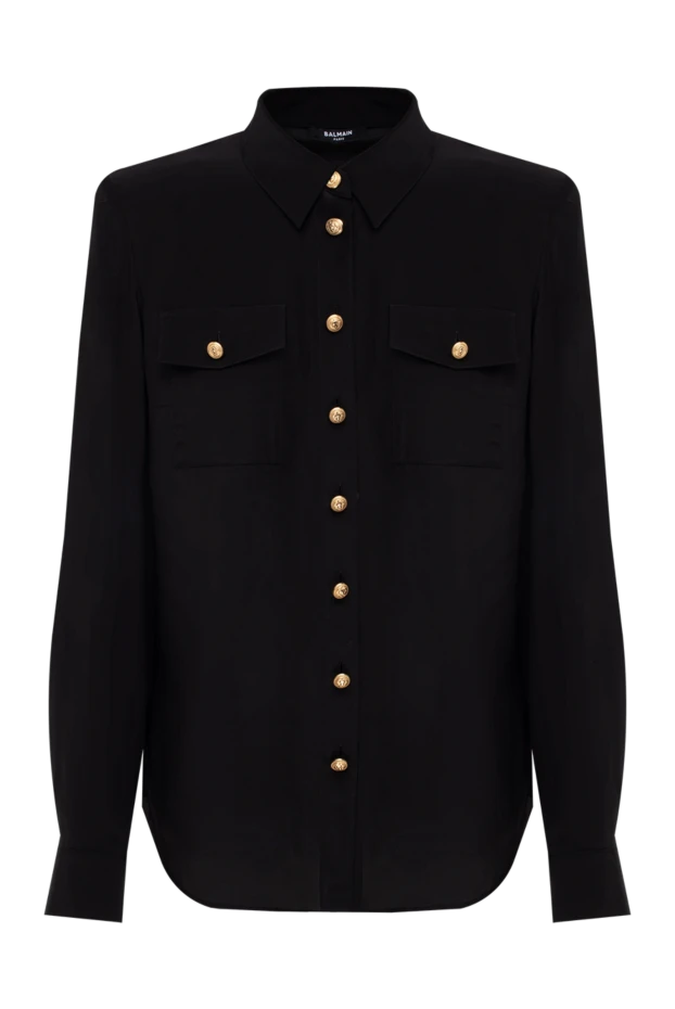 Balmain silk shirt for women black 176495 - photo 1