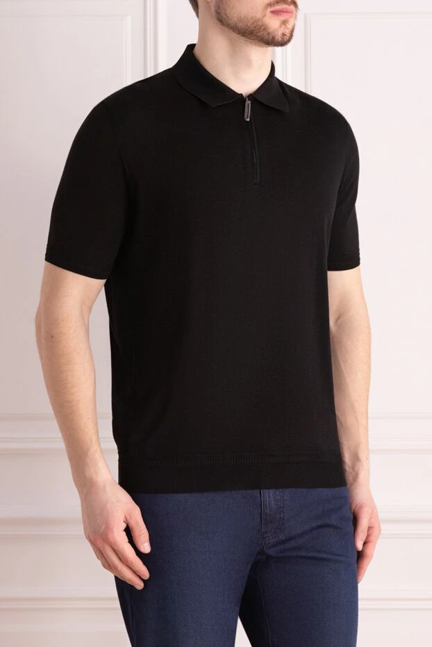 Stefano Ricci polo from silk for men black 176522 - photo 3