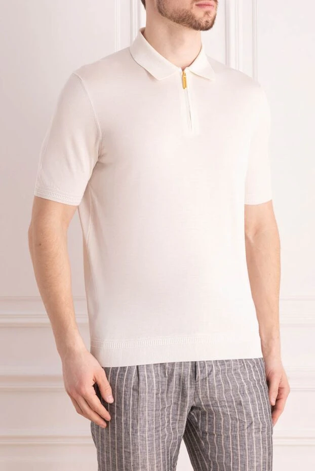 Stefano Ricci silk polo for men white 176527 - photo 3