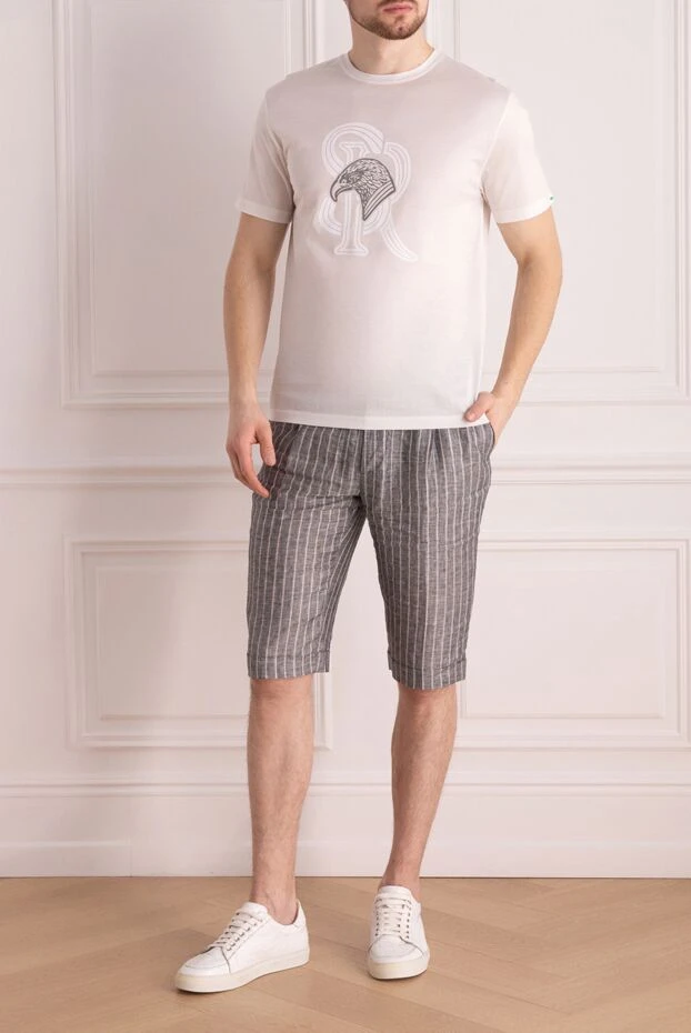 Stefano Ricci футболка з бавовни чоловіча біла 176529 - фото 2