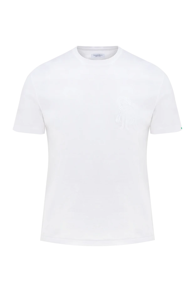 Stefano Ricci футболка з бавовни чоловіча біла 176531 - фото 1