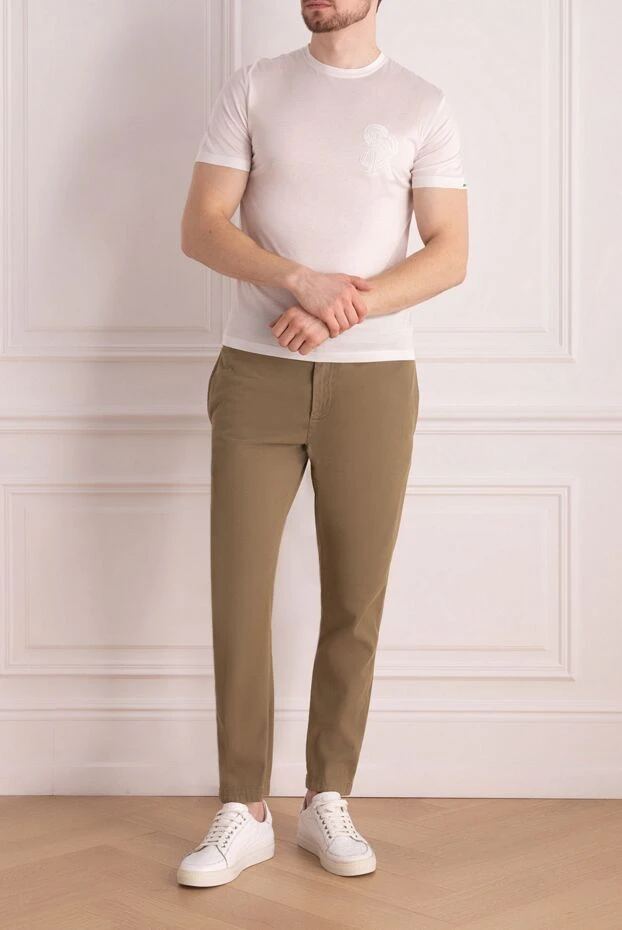 Stefano Ricci футболка з бавовни чоловіча біла 176531 - фото 2