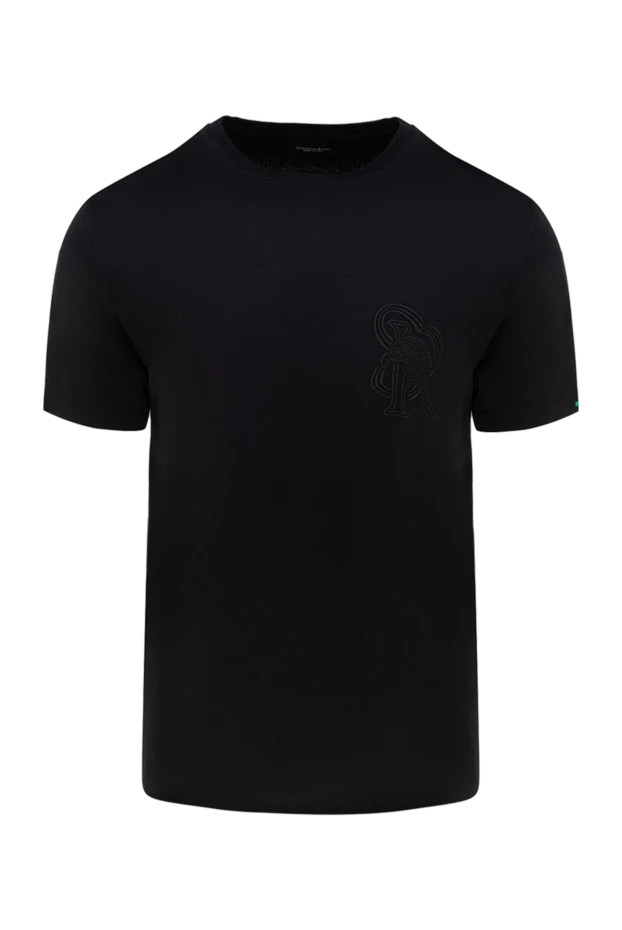 Stefano Ricci футболка з бавовни чоловіча чорна 176533 - фото 1