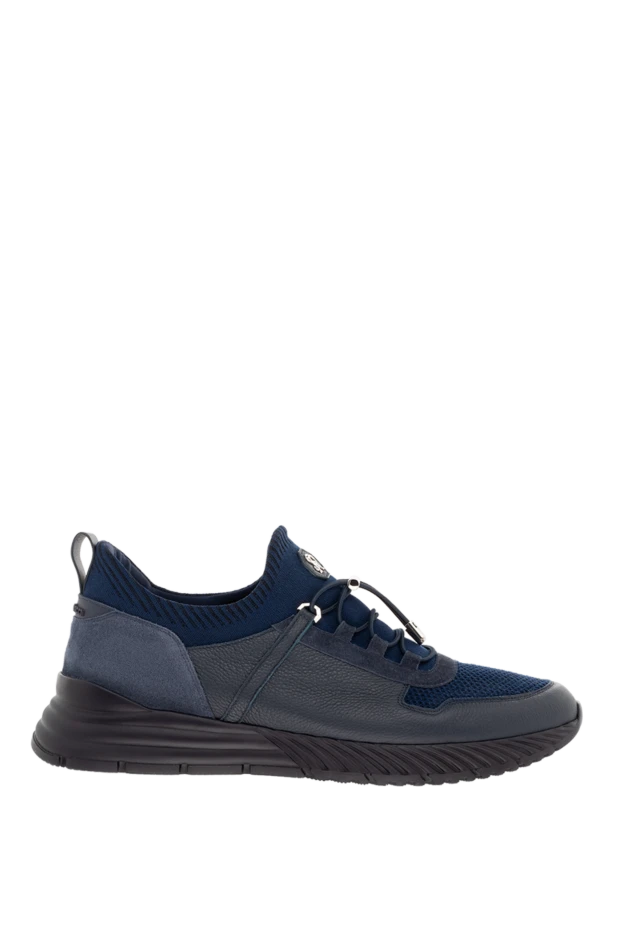 Stefano Ricci кросівки зі шкіри та поліестеру чоловічі сині 176542 - фото 1