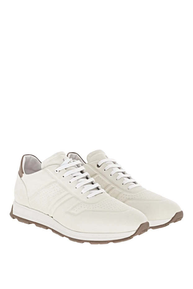 Stefano Ricci кросівки з нубуку чоловічі білі 176545 - фото 3