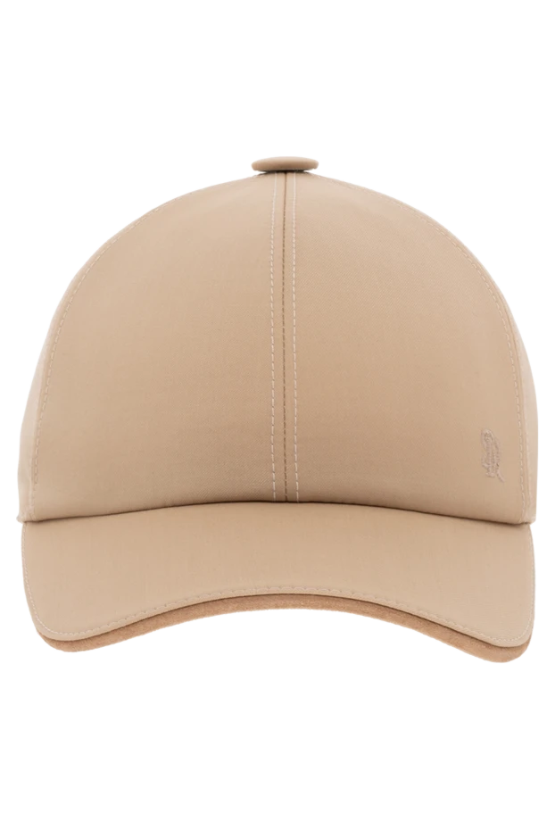 Stefano Ricci кепка з вовни чоловіча бежева 176546 - фото 1