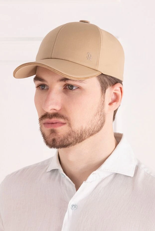 Stefano Ricci кепка з вовни чоловіча бежева 176546 - фото 2