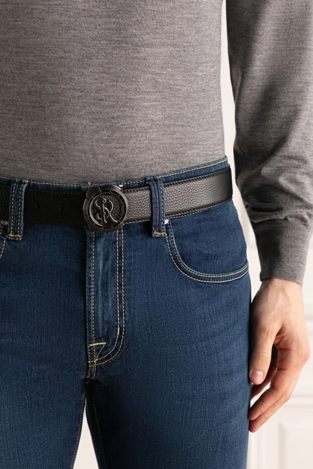 Stefano Ricci ремінь зі шкіри чоловічий чорний 176550 - фото 2