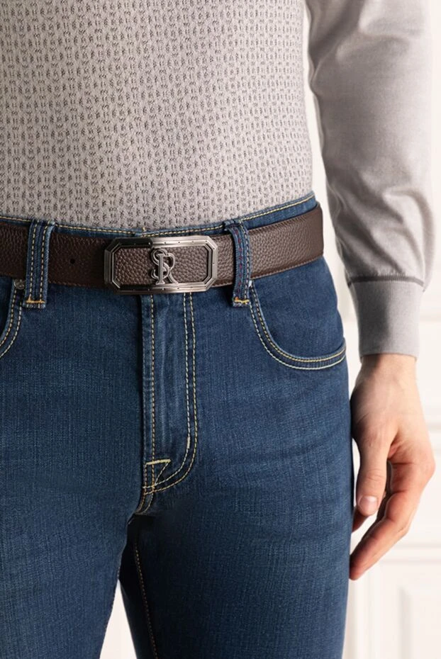 Stefano Ricci ремень из кожи мужской коричневый 176552 - фото 2