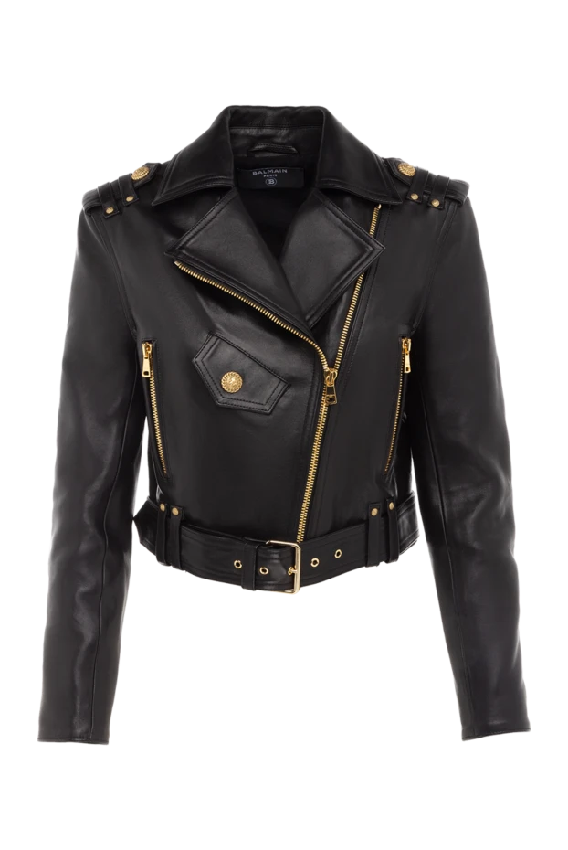Balmain жіночі куртка із натуральної шкіри жіноча чорна купити фото з цінами 176582 - фото 1