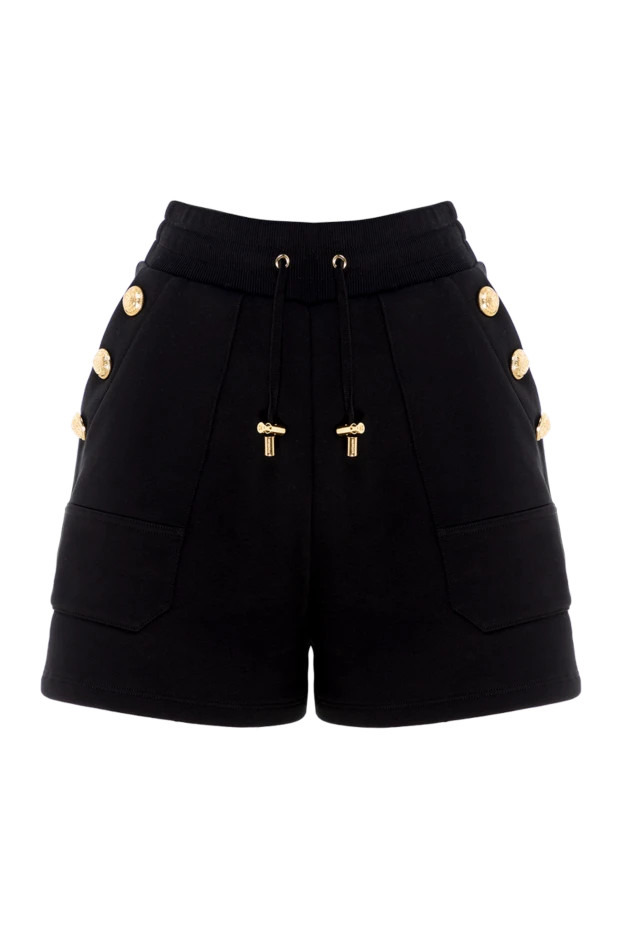 Balmain woman women's black cotton shorts 176597 - photo 1