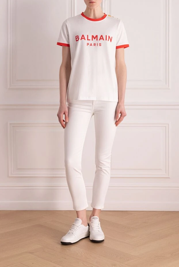 Balmain woman women's white cotton t-shirt buy with prices and photos 176598 - photo 2