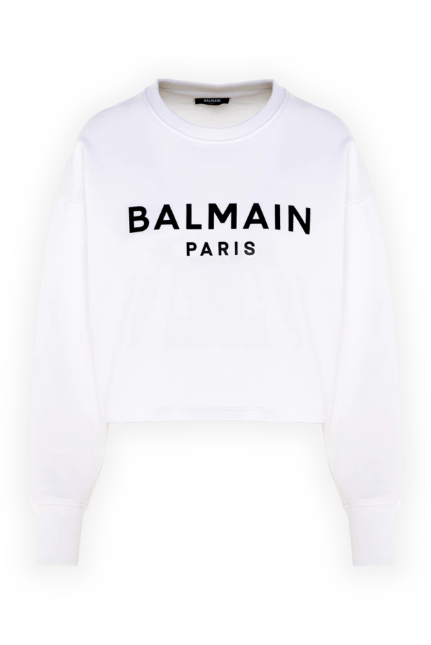 Balmain woman women's white cotton hoodie buy with prices and photos 176600 - photo 1