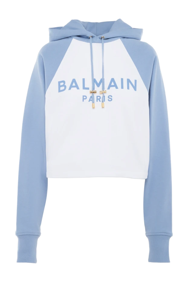 Balmain женские худи из хлопка женское белое 176601 - фото 1