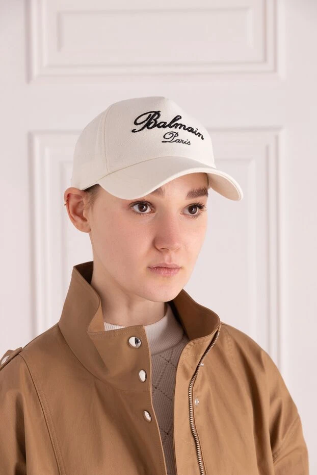 Balmain woman women's white cotton cap buy with prices and photos 176606 - photo 2